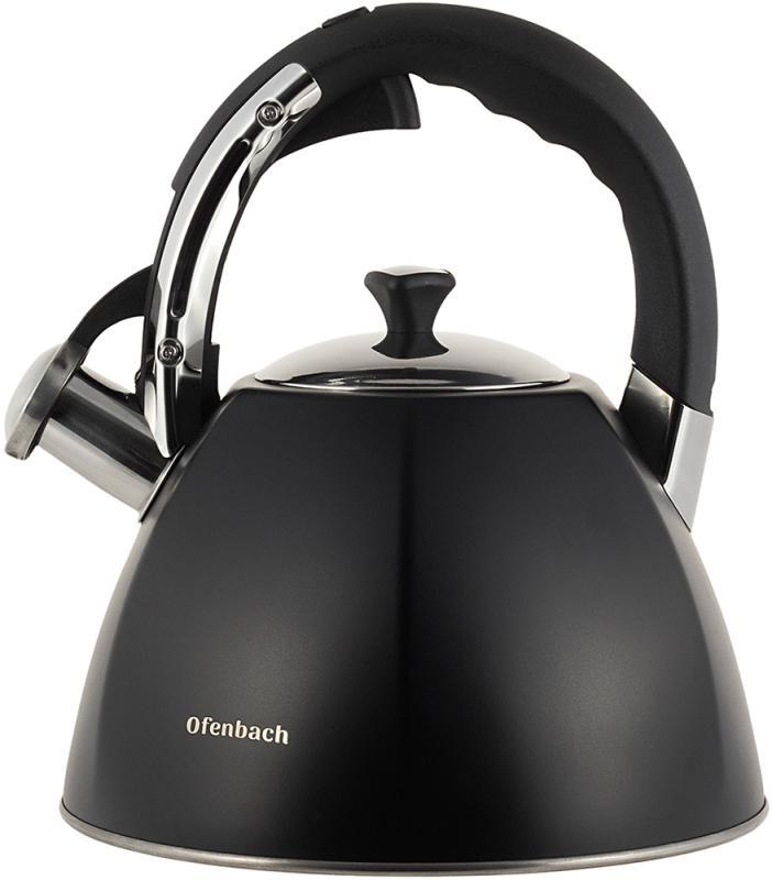 Чайник Ofenbach Augsburg Black 3.2л зі свистком, нержавіюча сталь, чорний