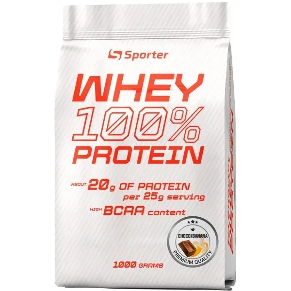Сироватковий протеїн Sporter Whey 100% Protein 1000 г (шоколад+банан)