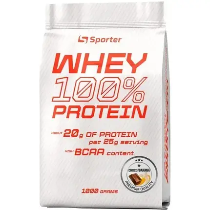 Сироватковий протеїн Sporter Whey 100% Protein 1000 г (шоколад+банан), фото 1