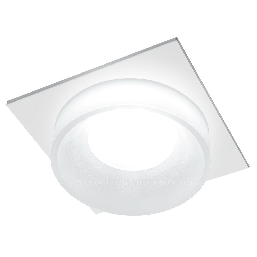 Вбудований світильник Feron DL2901 під змінну LED лампу MR16 G5.3 білий квадратний 92х45мм (глибина з лампою 60мм) врізний IP20, фото 1