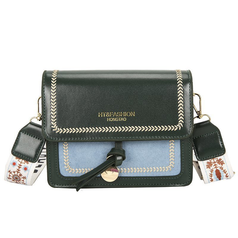 Жіноча сумка 809 крос-боді темно зелена, фото 1