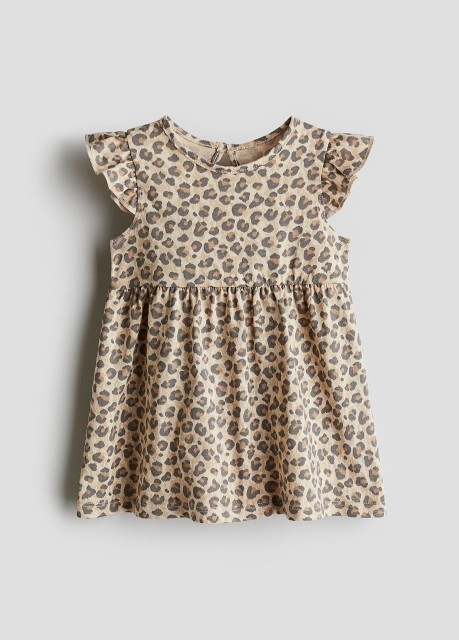 Сукня  бежеве леопардовий принт H&M 68, 74, 80, 86, 92, 98, 104см, фото 1