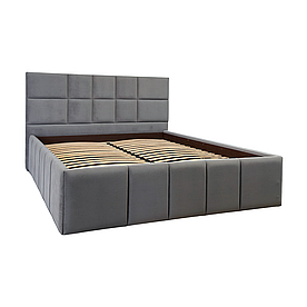 Ліжко двоспальне з підйомним механізмом BILPE Wessex 160х200, м'яке узголів'я, велюр, рогожка