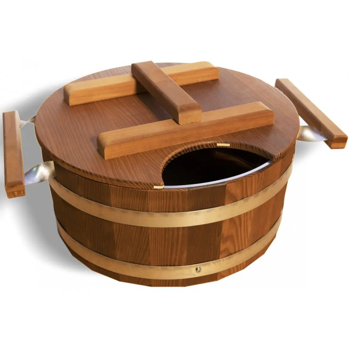 Запарник Tesli 15 л з термодерева та нержавіючою вставкою для лазні та сауни, фото 1