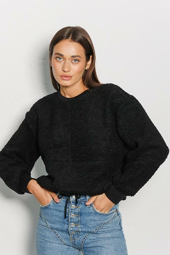 Жіночий світшот чорний з екохутра Modna KAZKA MKAR35002-2, фото 1