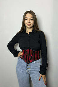 Корсет базовий жіночий чорний/бордовий двосторонній MKGM107-3