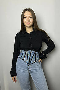 Корсет базовий жіночий чорний/синій двосторонній MKGM107-4