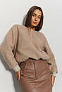 Світшот бежевий жіночий з екохутра Modna KAZKA MKAR35002-3, фото 2