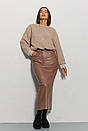 Світшот бежевий жіночий з екохутра Modna KAZKA MKAR35002-3, фото 9
