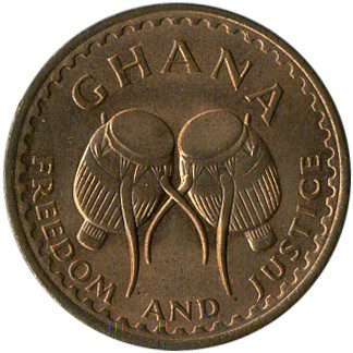 Гана › Республіка Гана ½ песеви, 1967 Бронза, 2.9g, ø 20.3mm №2040