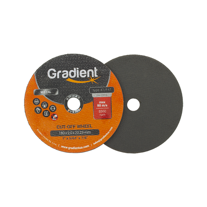 Круг відрізний для металу Gradient 180x2,0x22,23 для ручних шліфмашин