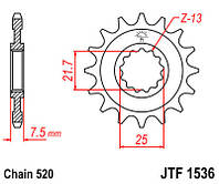 Звезда передняя JT JTF1536.15