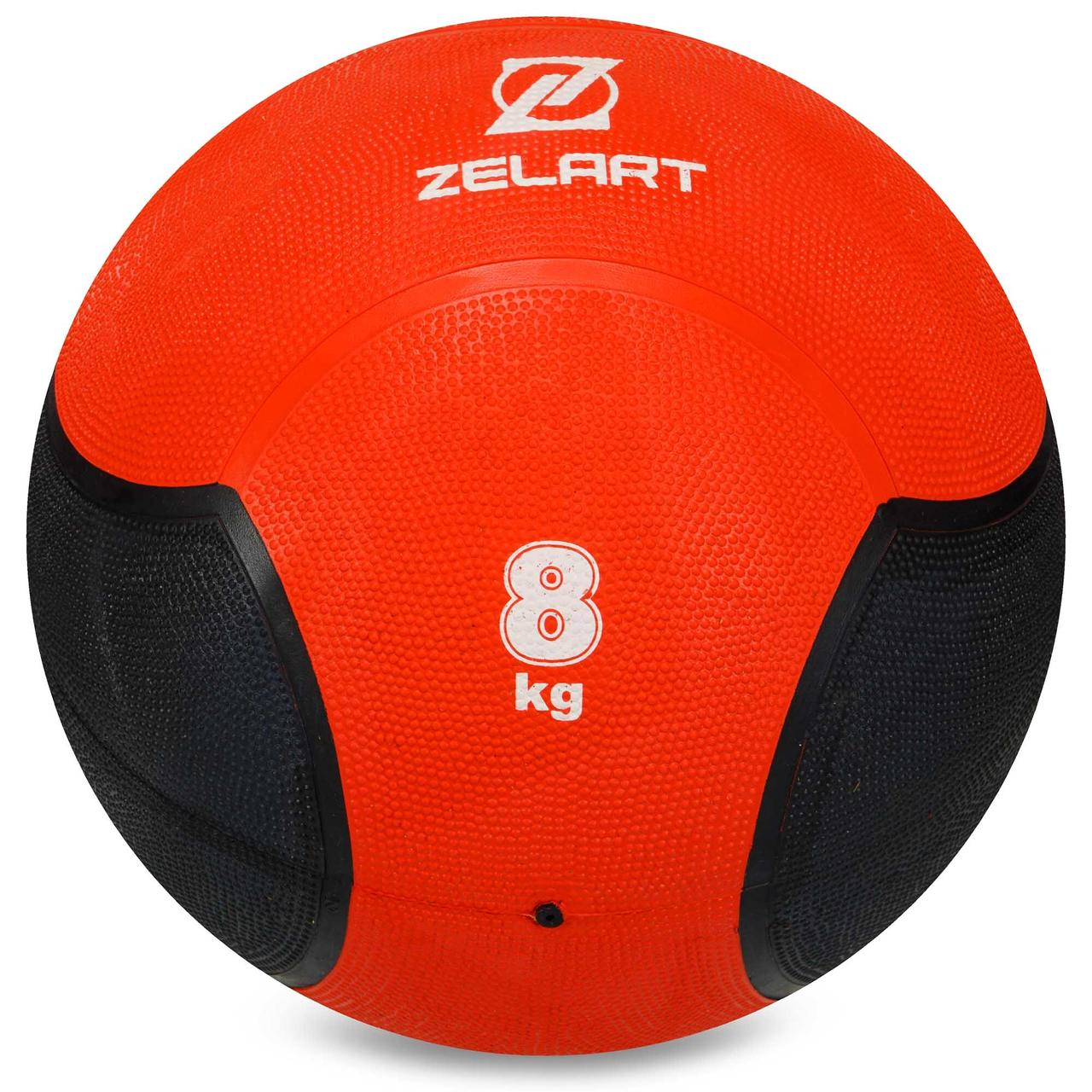 Медбол м'яч медичний Medicine Ball Zelart Червоний-чорний (вага 8 кг) FI-5121-8, фото 1