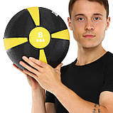 Медбол м'яч медичний Medicine Ball Zelart Жовтий-чорний (вага 8 кг) FI-5122-8, фото 2