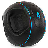 Медбол м'яч медичний дворучний із хватами LiveUp Medicine Ball Чорний (вага 4 кг) LP8111-4, фото 2