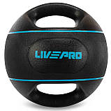 Медбол м'яч медичний дворучний з хватами LiveUp Medicine Ball Чорний (вага 7 кг) LP8111-7, фото 4