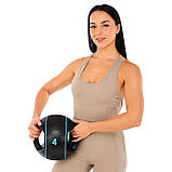 Медбол м'яч медичний дворучний із хватами LiveUp Medicine Ball Чорний (вага 4 кг) LP8111-4, фото 6