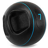 Медбол м'яч медичний дворучний з хватами LiveUp Medicine Ball Чорний (вага 7 кг) LP8111-7, фото 2