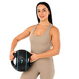 Медбол м'яч медичний дворучний з хватами LiveUp Medicine Ball Чорний (вага 7 кг) LP8111-7, фото 6