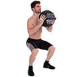 М'яч набивний медичний для кросфіту WALL BALL Zelart Чорний (вага 12 кг) FI-2637-12, фото 5
