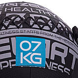 М'яч набивний медичний для кросфіту WALL BALL Zelart Чорний (вага 7 кг) FI-2637-7, фото 6