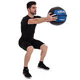 М'яч набивний медичний для кросфіту WALL BALL Zelart Чорний-Синій (вага 10 кг) FI-5168-10, фото 5