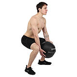 М'яч набивний медичний для кросфіту WALL BALL Zelart Чорний (вага 10 кг) TA-7822-10, фото 8