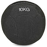 М'яч набивний медичний для кросфіту в кевларовій оболонці WALL BALL Zelart Чорний (вага 10 кг) FI-7224-10, фото 6