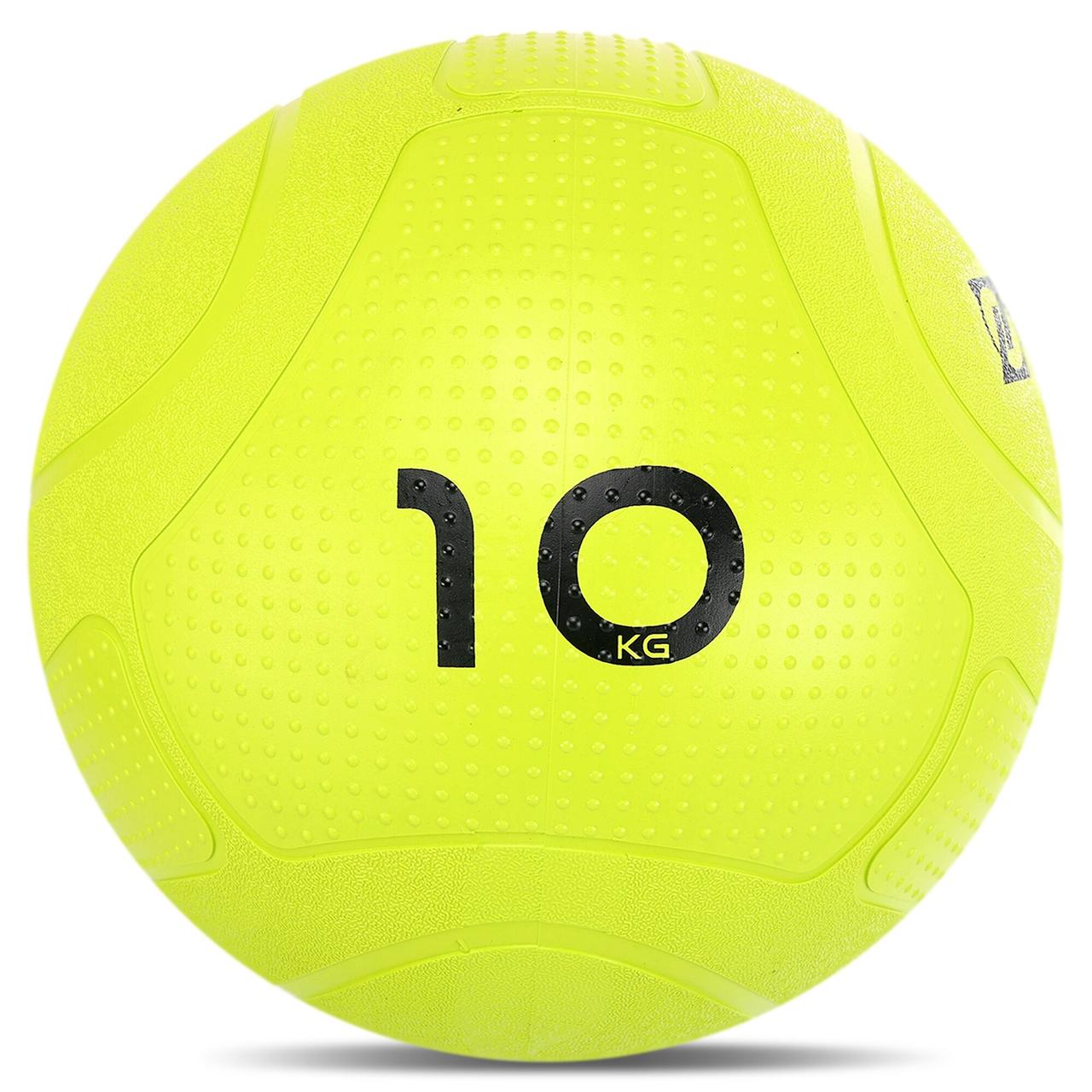 Слембол набивний м'яч для кросфіту та фітнесу Slam Ball Mdbuddy Салатовий (вага 10 кг) FI-1774-10, фото 1