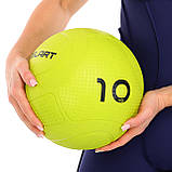 Слембол набивний м'яч для кросфіту та фітнесу Slam Ball Mdbuddy Салатовий (вага 10 кг) FI-1774-10, фото 6