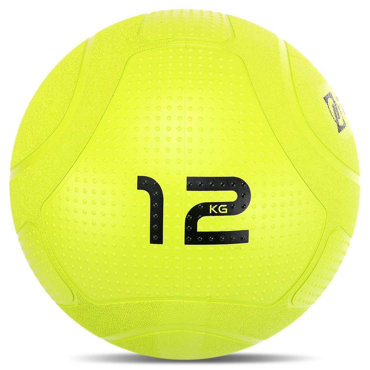 Слембол набивний м'яч для кросфіту та фітнесу Slam Ball Mdbuddy Салатовий (вага 12 кг) FI-1774-12, фото 1