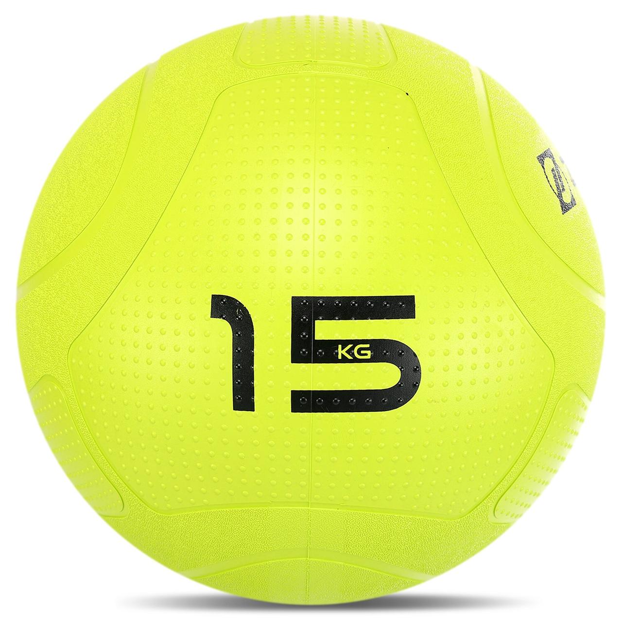 Слембол набивний м'яч для кросфіту та фітнесу Slam Ball Mdbuddy Салатовий (вага 15 кг) FI-1774-15, фото 1