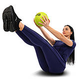 Слембол набивний м'яч для кросфіту та фітнесу Slam Ball Mdbuddy Салатовий (вага 5 кг) FI-1774-5, фото 2