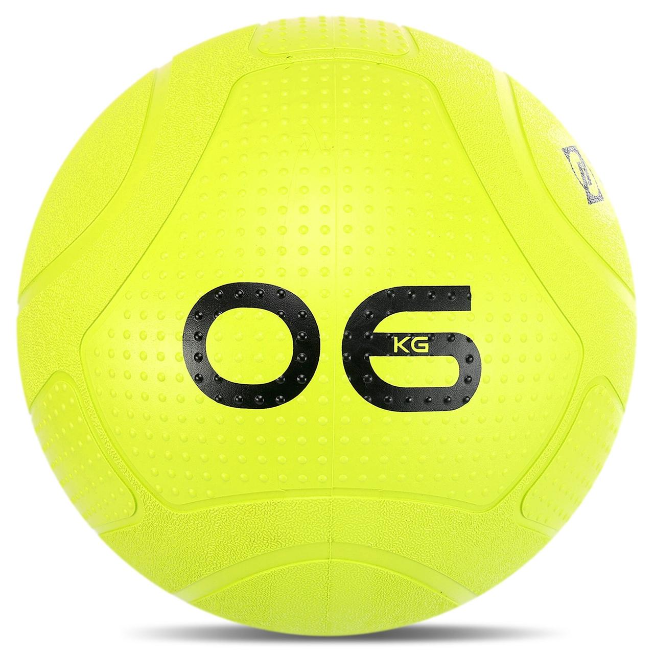 Слембол набивний м'яч для кросфіту та фітнесу Slam Ball Mdbuddy Салатовий (вага 6 кг) FI-1774-6, фото 1