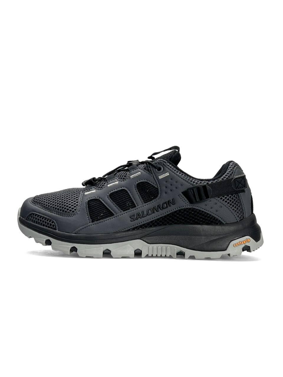 Чоловічі текстильні кросівки Salomon Tech Amphib 5 Dark Grey, кеди сітка текстиль сірі 41