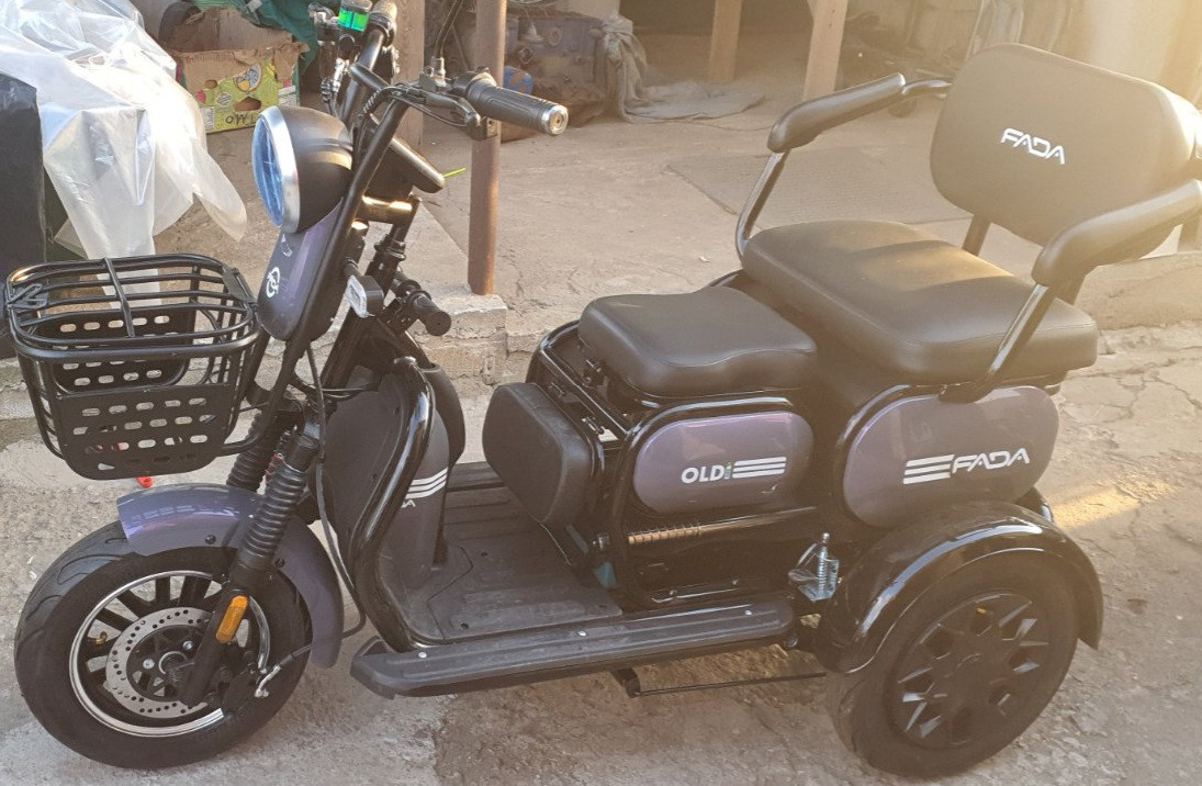 Електротрайк Електроскутер триколісний FADA OLDІ 1000W Сірий Фада олді, фото 1