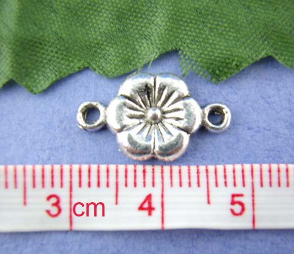 Конектор "Квітка" Античне Срібло,10mm x18mm, фото 1