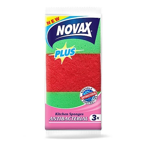 Губки кухонні Novax Антибактеріальні 3 шт
