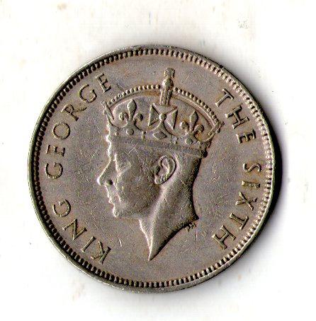 Маврикій › Король Георг VI 1 рупія, 1951 рік Мідно-нікелевий сплав, 11.7g, ø 30mm №2295