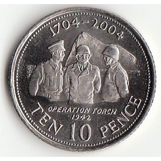 Гібралтар 10 пенсів, 2004 300 років від захоплення Гібралтару №1981