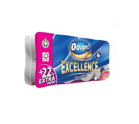 Туалетний папір 3-шаровий Ooops! Excellence 8 шт 150 відривів