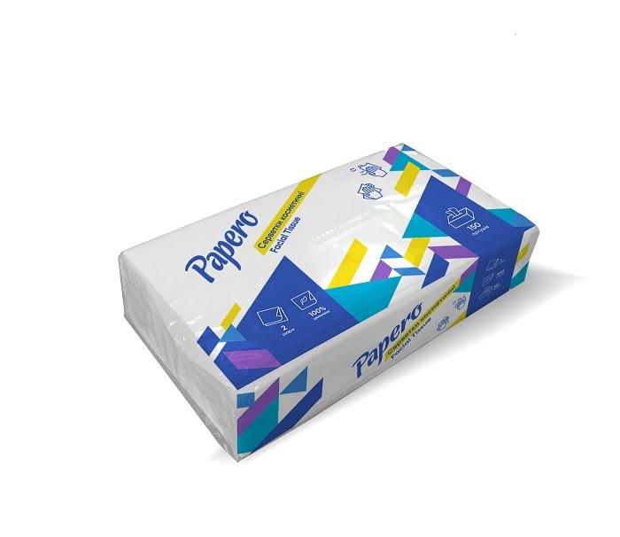 Серветки косметичні Papero 2-шарові 210х200 мм 150 аркушів, фото 1