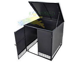 Вулична шафа для зберігання генератора  мет. лист 820х820х820 мм  сірий з відкідним дахом + 2 двері  Kompred OL805/1