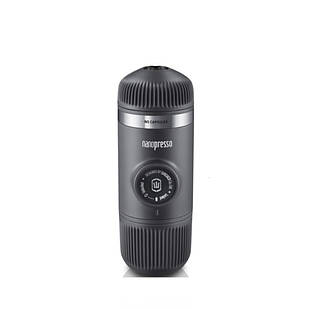 Портативна еспресо-кавоварка Wacaco Nanopresso сіра, механічна, для меленої кави