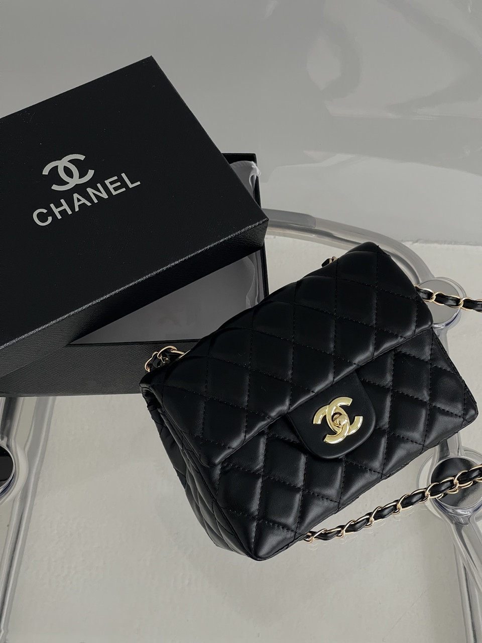 Сумка жіноча через плече Chanel класична Шанель чорний міні, фото 1
