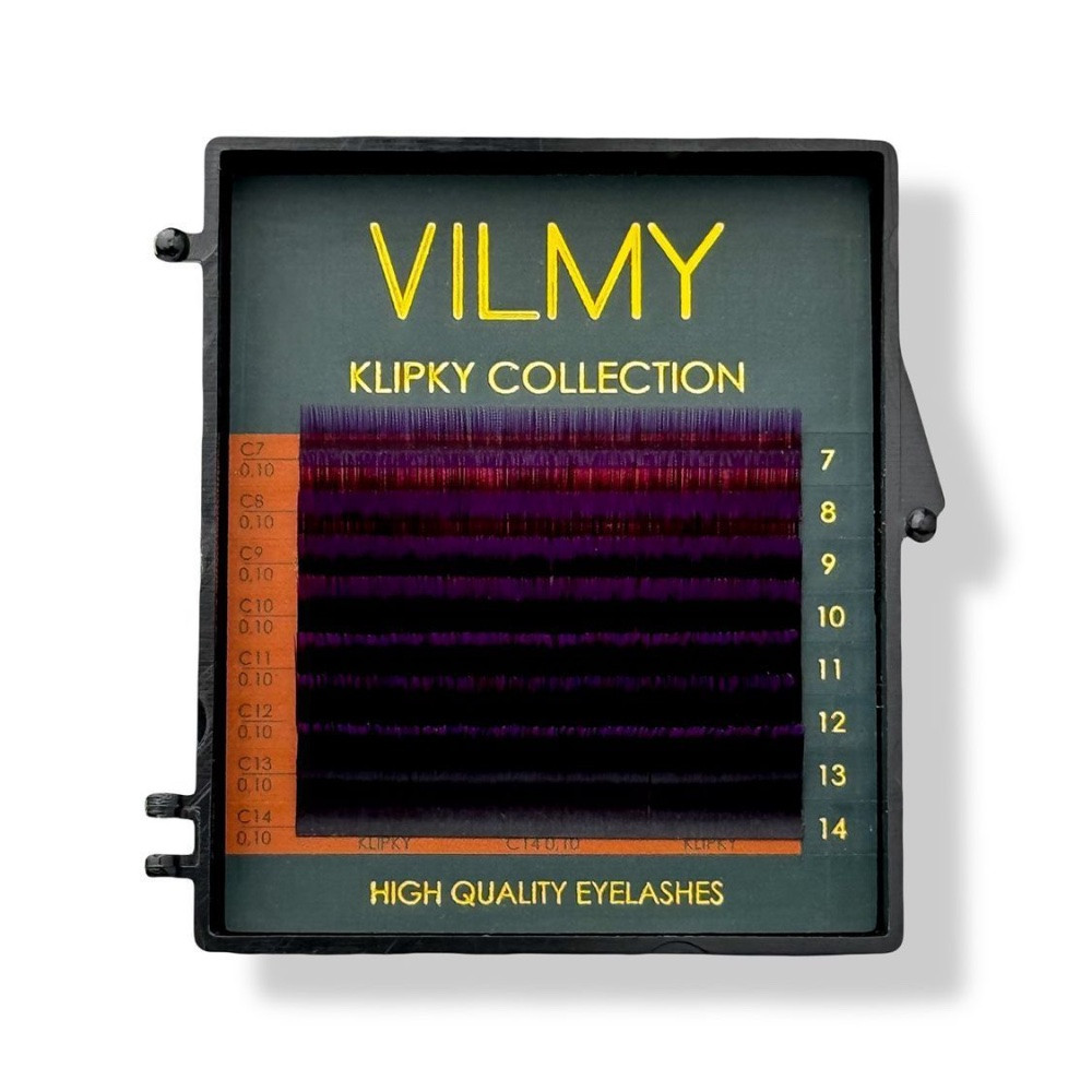 Вії Vilmy KLIPKY two-tone mix color violet 8 ліній