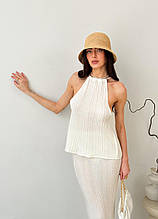 Жіноча в'язана майка Loren молочна ART KNIT