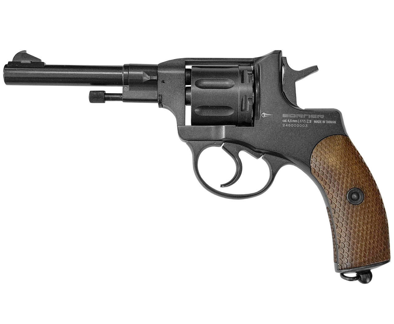 Пневматичний револьвер Borner Nagan Black (металл, pellets) JGR