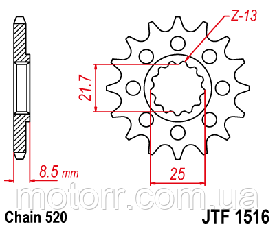 Зірка передня JT JTF1516.16