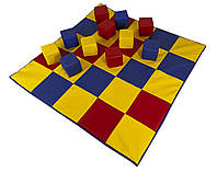 Дитячий мат-килимок ігровий 120х120х3 см з 10 кубиками Тіа-Спорт Різнобарвний
